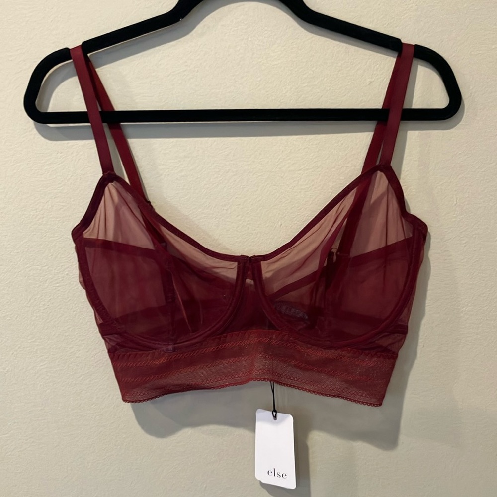 Else Burgundy Sheer Bra
